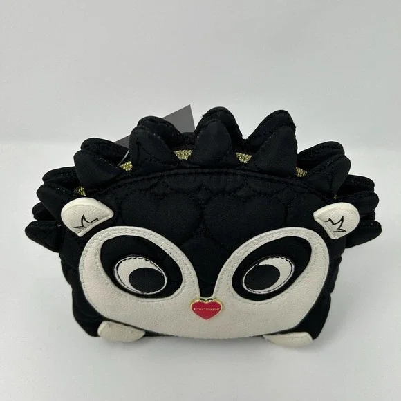 Betsey Johnson Pink Hedgehog Kitsch Cosmetic Pencil Travel Bag New with Tag - Picture 3 of 16